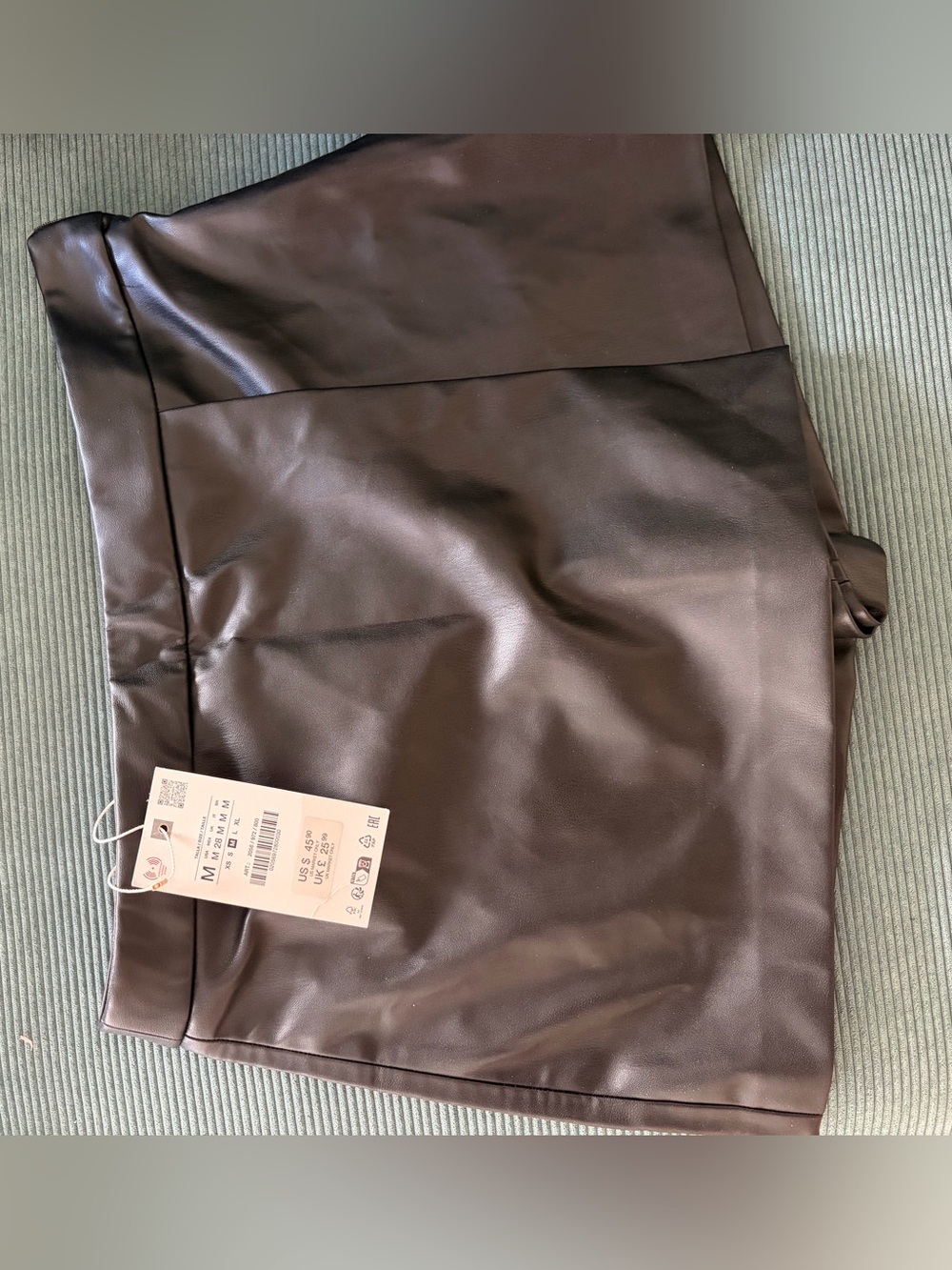 Faux Leather Mini Skirt in black
